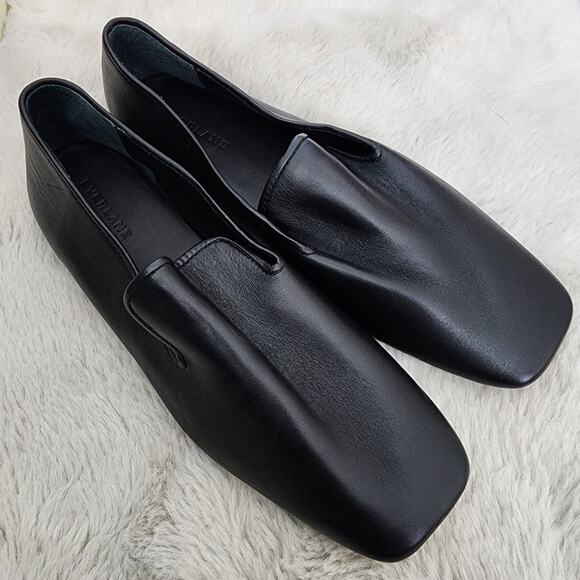 NEW Everlane The Day Loafer Square Toe Black Leather Loafers - Picture 1 of 11